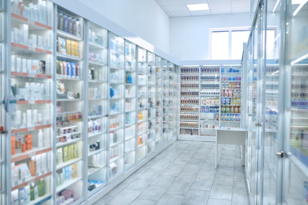 pharmacy racks with medicines